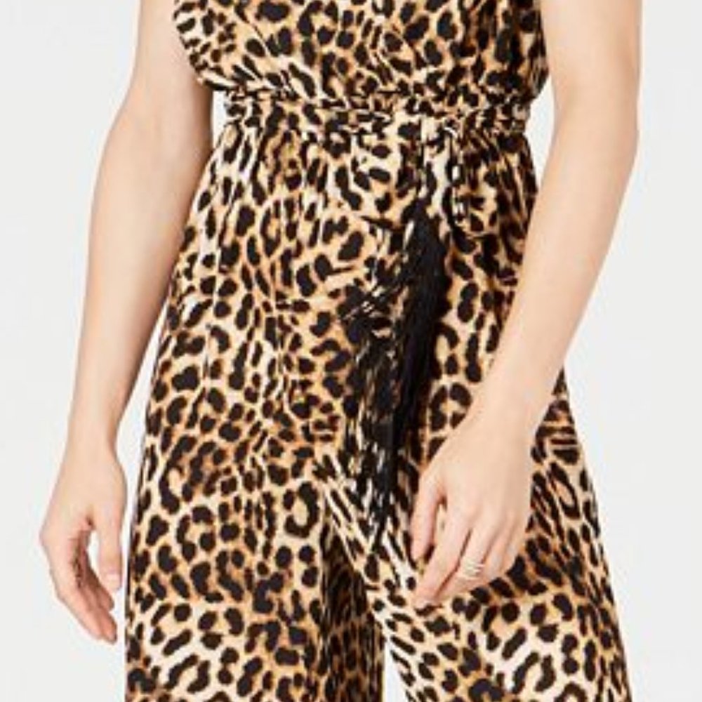 NWT INC Leopard Print Jumpsuit, size 4 - Picture 7 of 7